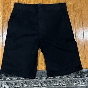 Place Boys Black Flat Front Shorts